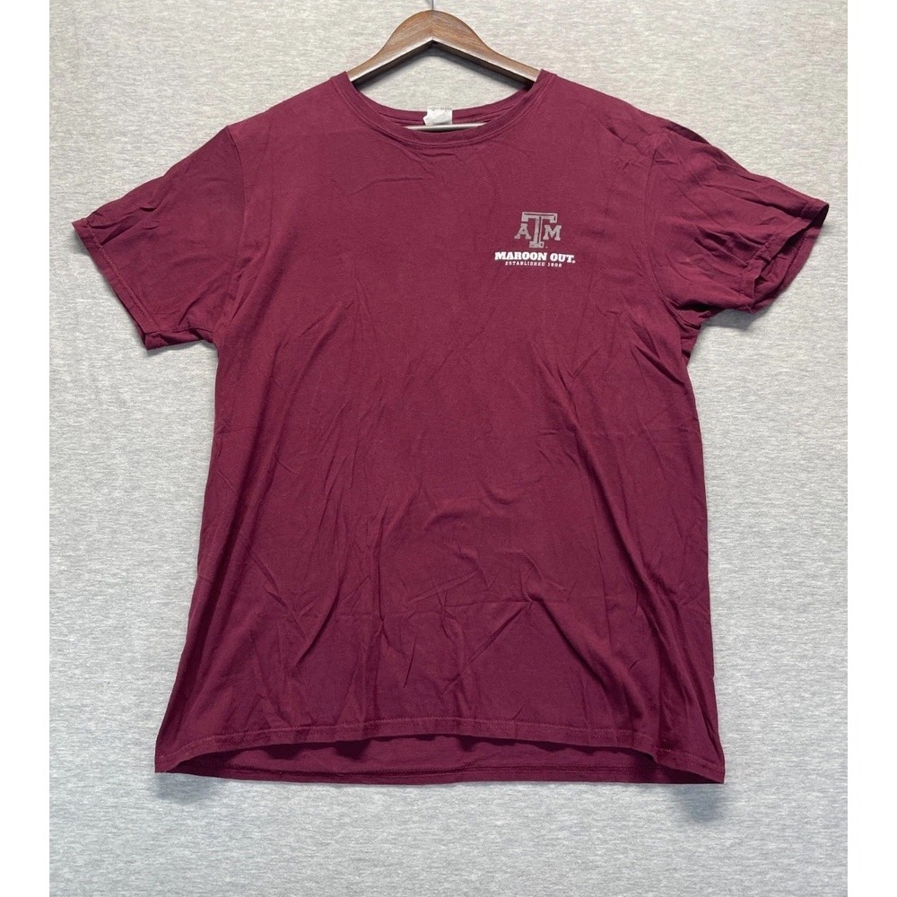 Texas A&M Aggies T Shirt Unisex Large Maroon Gildan Softstyle SEC Football Sport